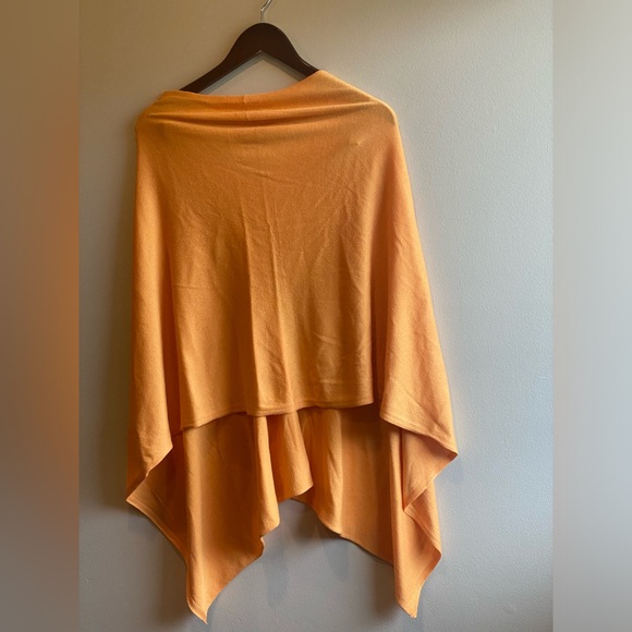 Kerisma Bamboo Blend Orange Dress Topper Poncho m/Shawl - Picture 4 of 5